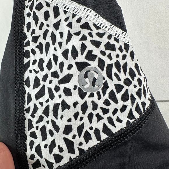 Lululemon Leggings Womens 6 Black Pace Rival Miss Mosaic Running Athletic Crop - Picture 5 of 11
